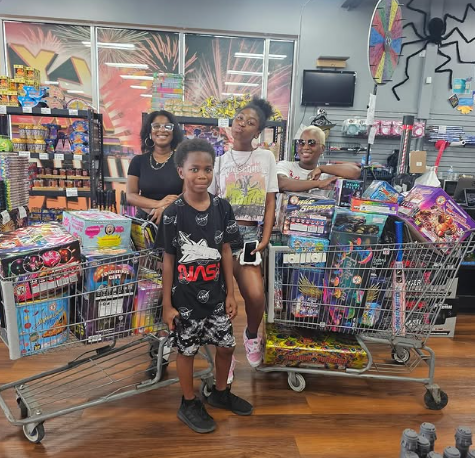 Customer celebration photo: TWO CARTS DEEP. ZERO REGRETS.
